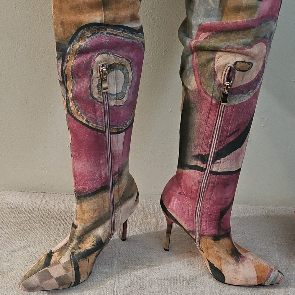 Colorful Abstract Women's Boots - Picture 10 of 10